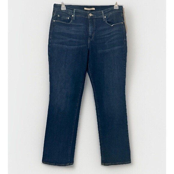 Levi’s 505 Straight Jeans Womens Mid Rise Blue Stone Wash Heavy Denim Size 12S - Picture 1 of 9